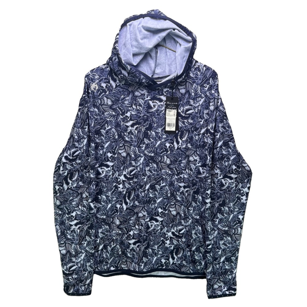 Greyson Colorado Hoodie Mens Medium Blue Stamped AOP Lightweight Golf NWT $180